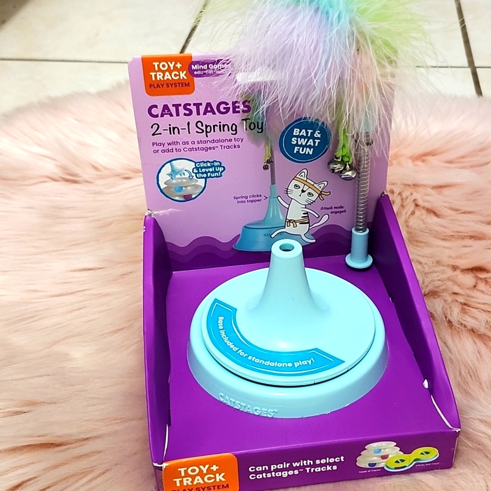 Brand New CATSTAGES TOY & TRACK PLAY SYSTEM 2-IN-1 SPRING TOY